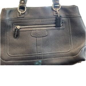 Coach Penelope Satchel Purse Handbag Black Leather 2 Straps